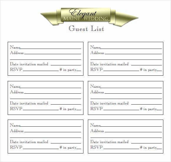 Wedding Guest List Templates Free New 9 Guest List Samples