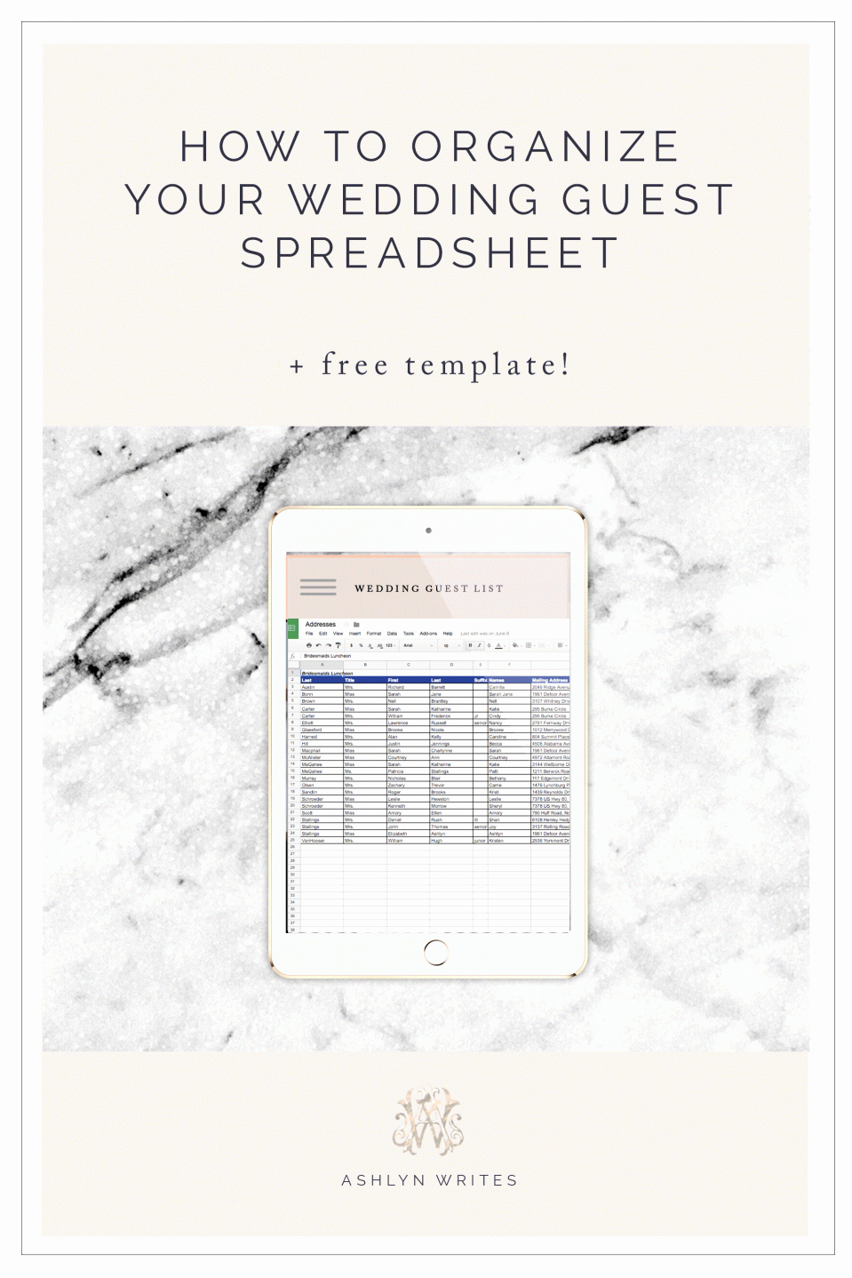 Wedding Guest List Templates Free Unique How to organize A Wedding Guest List Spreadsheet Free