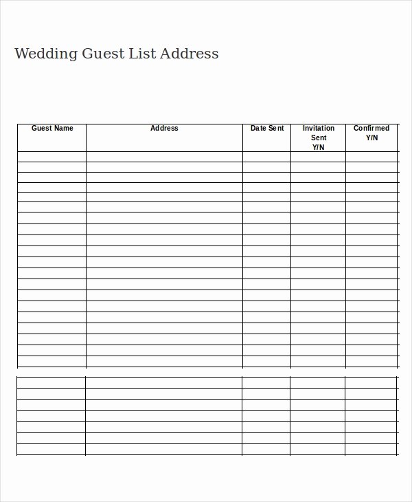 Wedding Guest List Tracker Awesome Wedding Guest List Template 9 Free Word Excel Pdf