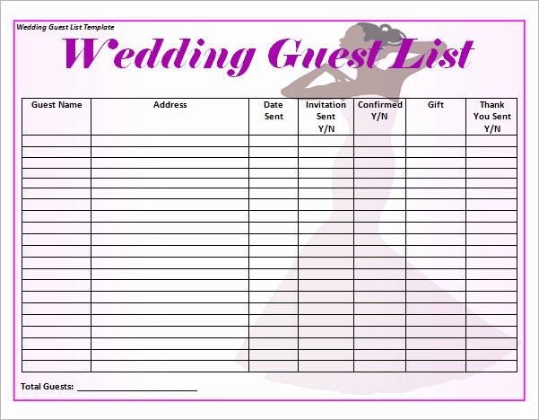 Wedding Guest List Tracker Inspirational 17 Wedding Guest List Templates Pdf Word Excel