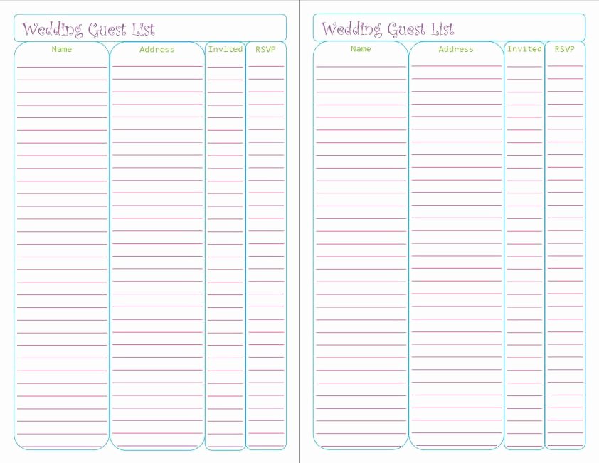 Wedding Guest List Tracker Lovely Wedding Planner Printables – Peanut and Jellybean