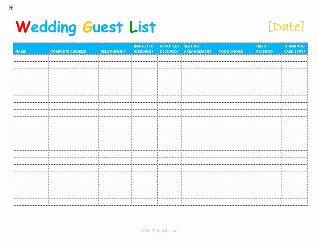 Wedding Guest List Tracker Luxury 7 Free Wedding Guest List Templates and Managers