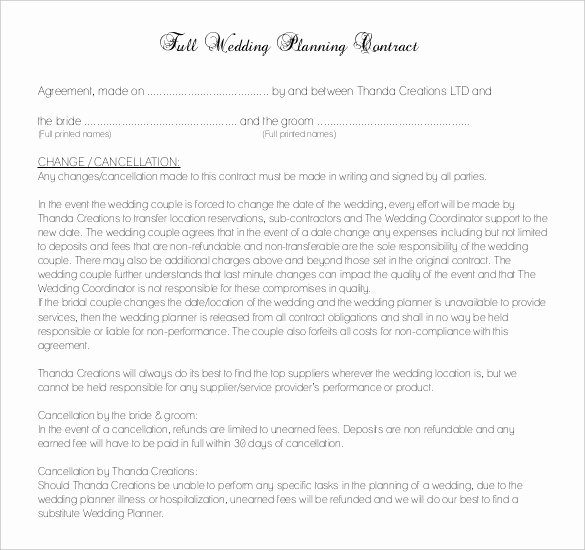 Wedding Hair and Makeup Contract Template Lovely 27 Wedding Contract Templates – Example Word Google Docs