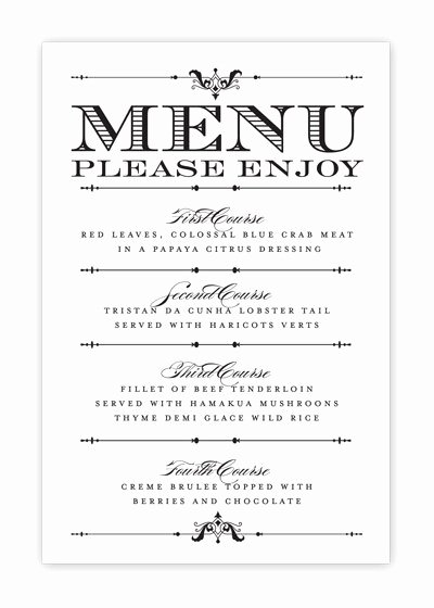 Wedding Party Lineup Template Luxury Free Printable Wedding Menu Templates