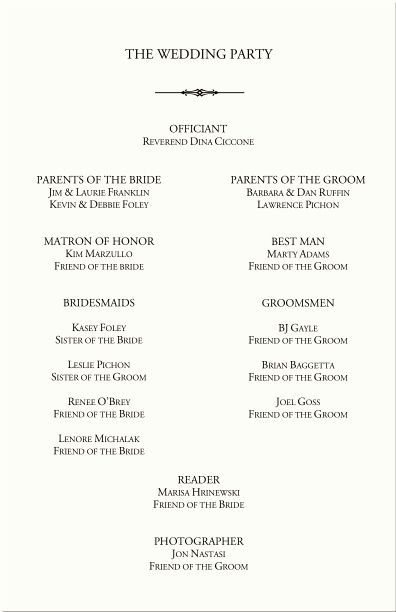 Wedding Party Lineup Template Luxury Wedding Programs Wedding Program Wording Program Samples