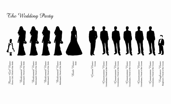 Wedding Party Lineup Template Unique Wedding Party Clipart Clipground