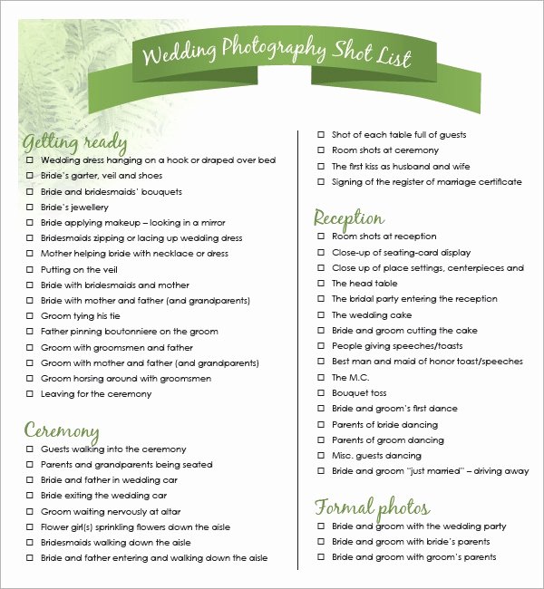 Wedding Photo Checklist Word Document Beautiful Shot List Template 10 Download Free Documents In Word Pdf