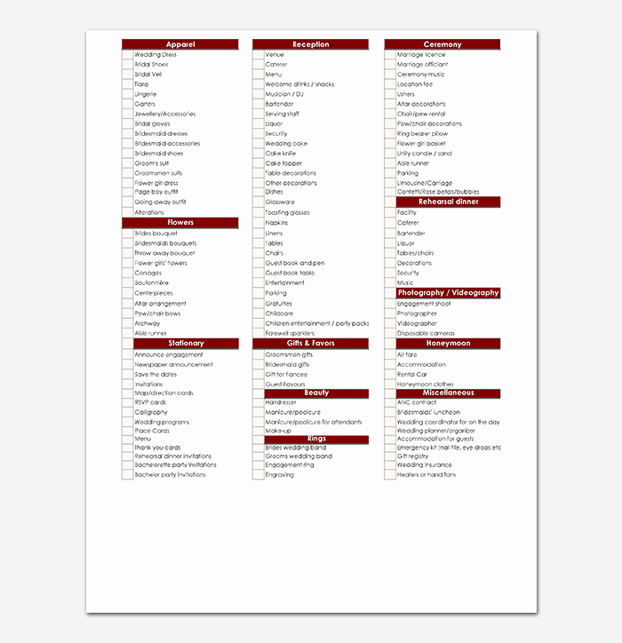 Wedding Photo Checklist Word Document Best Of 29 Wedding Checklist Templates