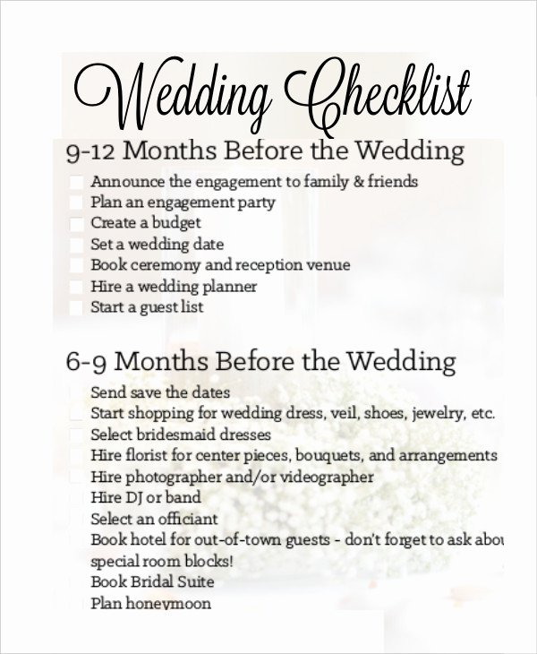 Wedding Photo Checklist Word Document Elegant Simple Wedding Checklist 25 Free Word Pdf Documents