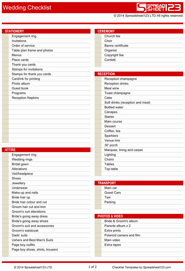 Wedding Photo Checklist Word Document Elegant Wedding Checklist Template