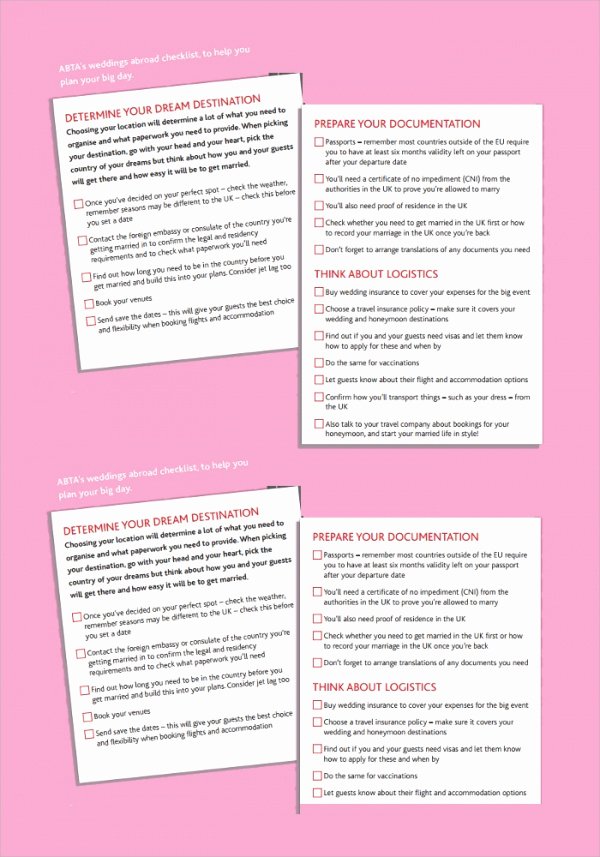 Wedding Photo Checklist Word Document Unique Sample Wedding Checklist 24 Documents In Pdf Word