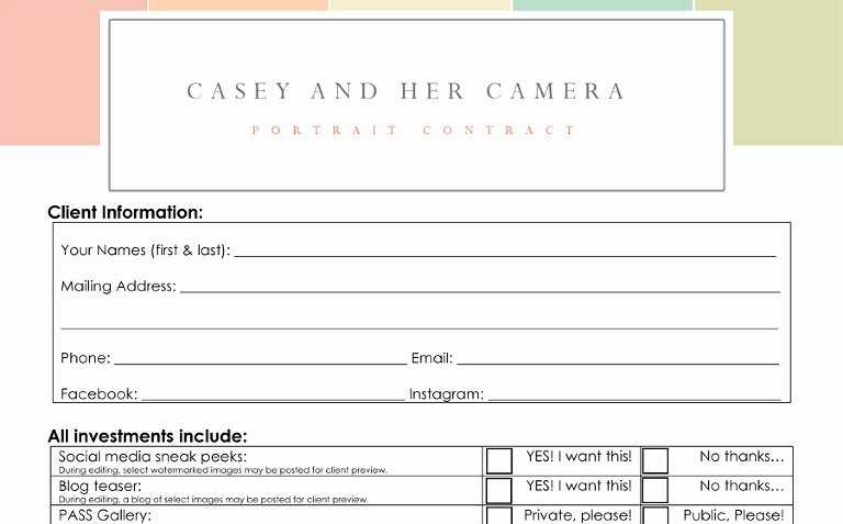 Wedding Photography Contract Template Word Beautiful Portrait Graphy Contract – Emmamcintyrephotography