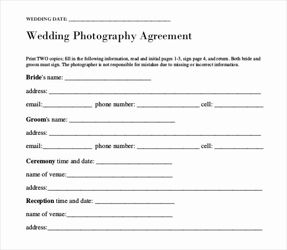 Wedding Photography Contract Template Word Best Of Wedding Templates – 15 Free Word Excel Pdf Psd