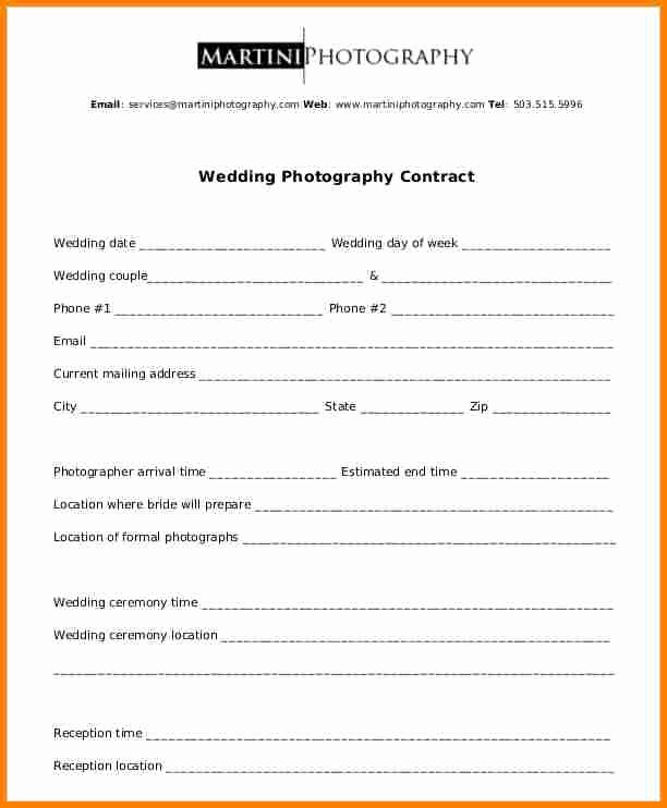 Wedding Photography Contract Template Word Luxury 12 Simple Photography Contract