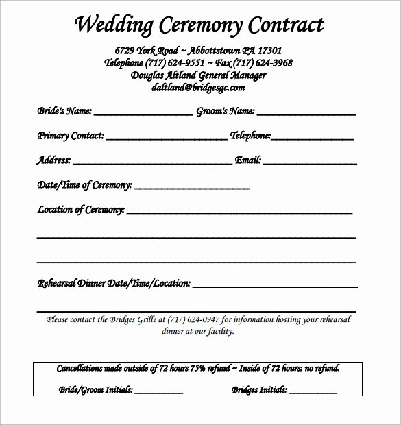 Wedding Photography Contract Template Word Luxury Wedding Contract Template 24 Download Free Documents