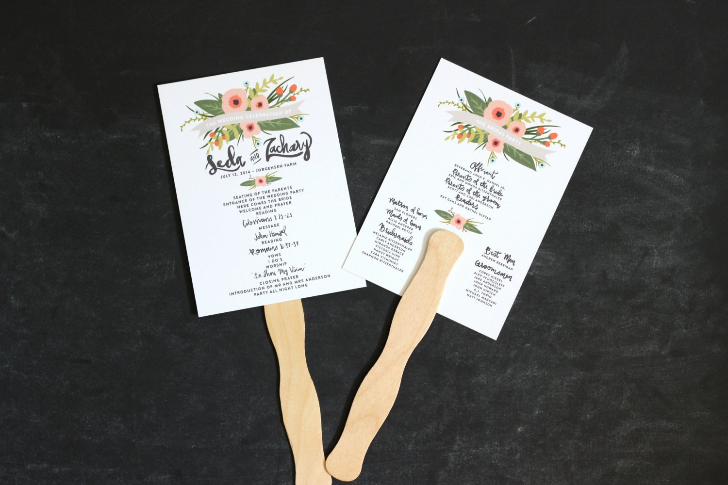 Wedding Program Fan Kit Awesome Wedding Program Fan Printable Whimsical Floral Unique Design