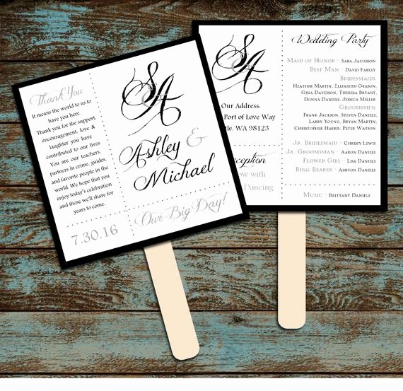 Wedding Program Fan Kit Best Of Monogram with Ampersand Program Fans Kit Printing Included