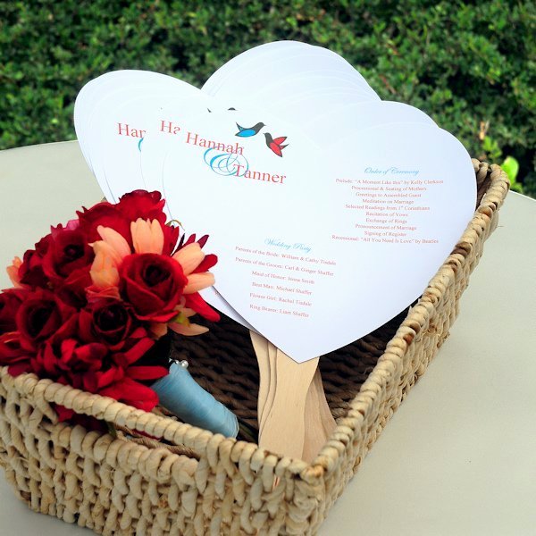 Wedding Program Fans Kit Awesome Do It Yourself Heart Fan Wedding Programs Kit