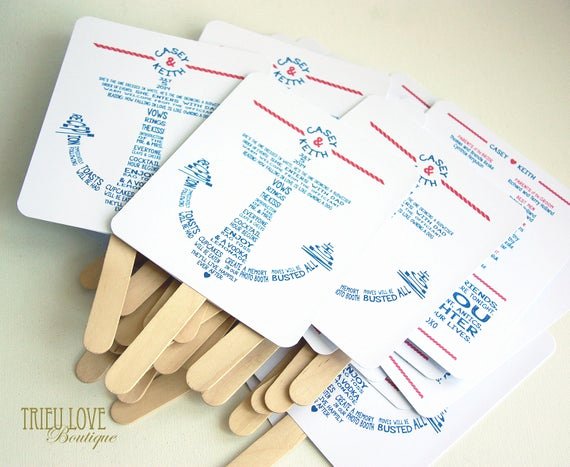 Wedding Program Fans Kit New Items Similar to Anchor