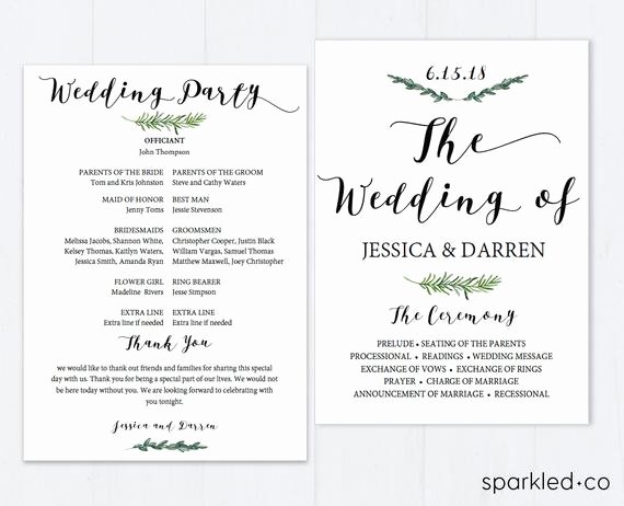 Wedding Program Template Free Download Beautiful Botanical Wedding Program Template Wedding Program Template