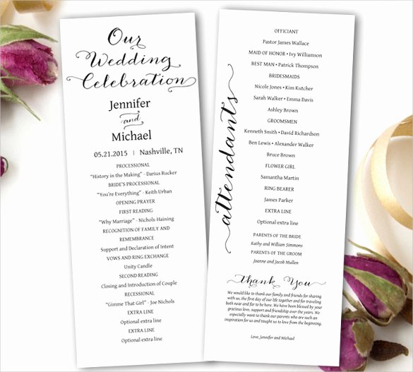 Wedding Program Template Free Download Beautiful Wedding Ceremony Program Template 36 Word Pdf Psd