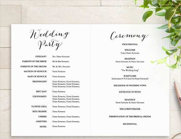 Wedding Program Template Free Download Best Of 25 Wedding Program Templates Free Psd Ai Eps format