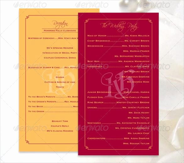 Wedding Program Template Free Download Elegant 44 Wedding Program Templates Free Download
