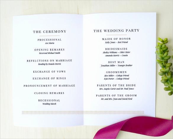 Wedding Program Template Free Download Elegant 44 Wedding Program Templates Free Download