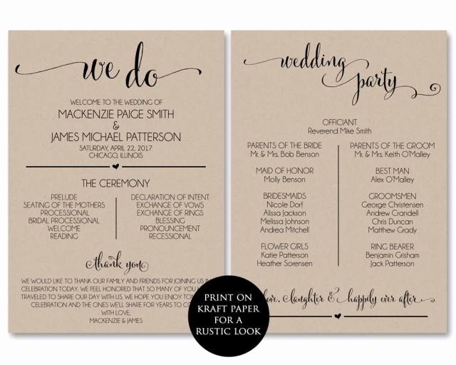 Wedding Program Template Free Download Inspirational Wedding Program Template Wedding Program Printable We Do