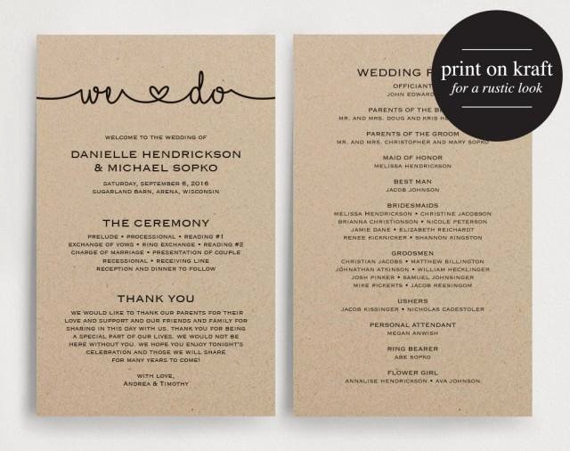 Wedding Program Template Free Download Inspirational Wedding Programs Instant Download Printable Template