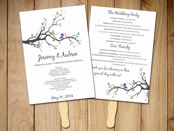 Wedding Program Template Free Download Lovely Diy Wedding Program Fan Template Rustic Ceremony Program