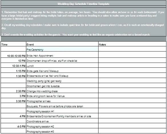 Wedding Project Plan Excel New Bridal Party Timeline Template