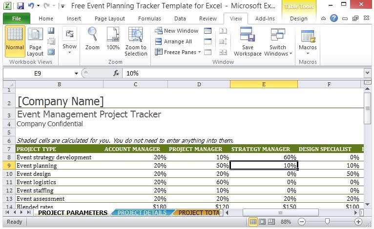 Wedding Project Plan Excel New Free event Planning Tracker Template for Excel