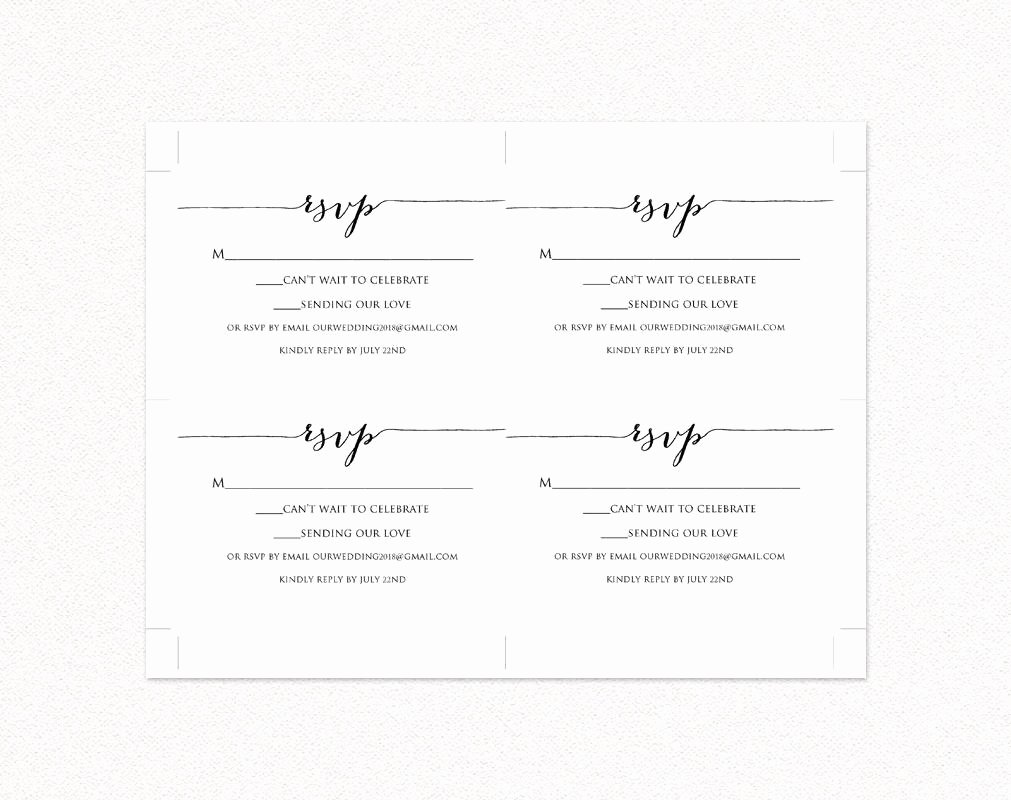 Wedding Rsvp Postcard Templates Inspirational Rsvp Card Printable Template · Wedding Templates and