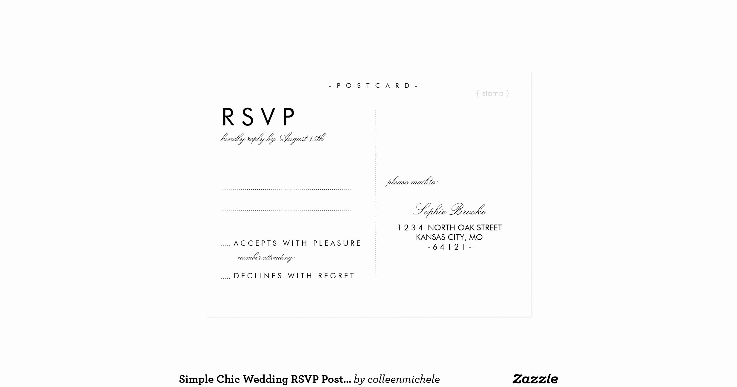 Wedding Rsvp Postcard Templates Inspirational Simple Chic Wedding Rsvp Postcard Template