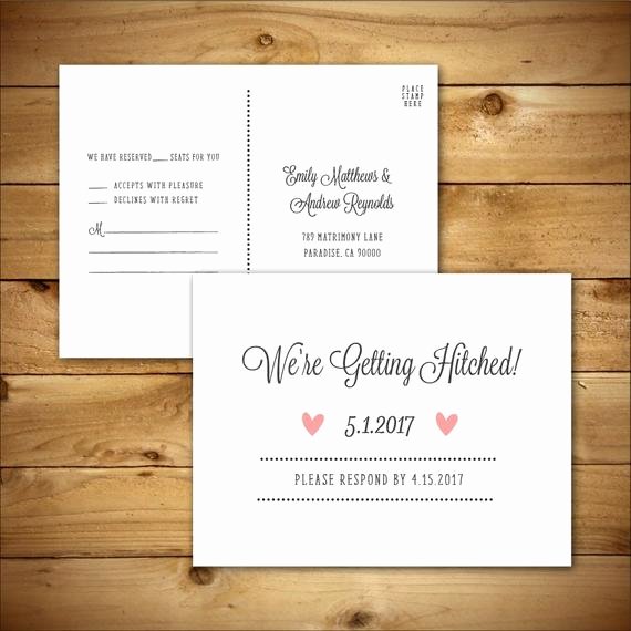 Wedding Rsvp Postcard Templates Unique Rsvp Diy Wedding Template Rsvp Postcard Template Rustic