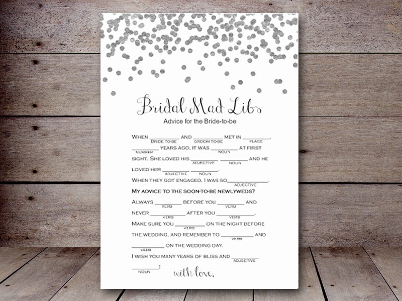 Wedding Shower Mad Lib Template Best Of Bridal Mad Libs – Printabell • Create