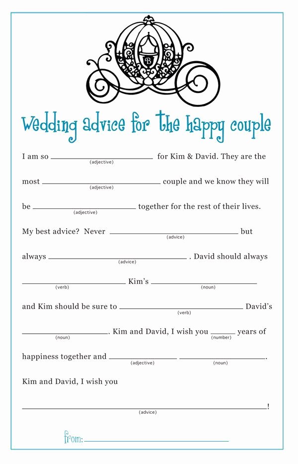 Wedding Shower Mad Lib Template Inspirational Cinderella Princess Bridal Shower Wedding Mad Lib