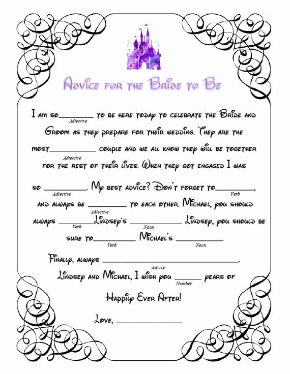 Wedding Shower Mad Lib Template Unique 7 Bridal Shower Mad Libs for the Ultimate Pre Wedding Fun