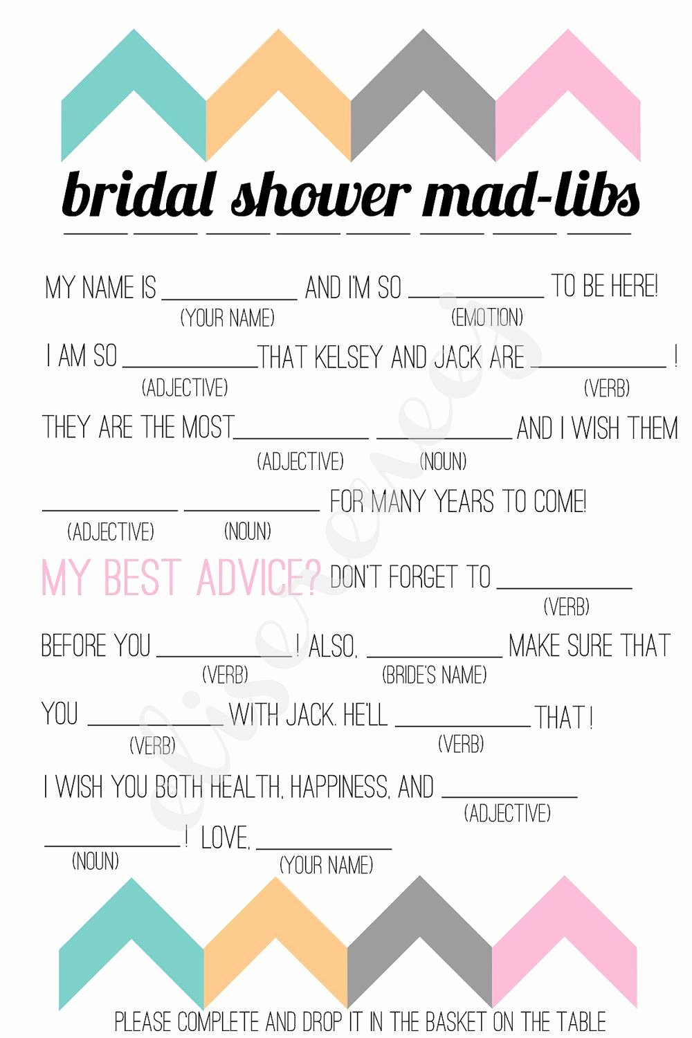 Wedding Shower Mad Lib Template Unique Free Bachelorette Party Mad Libs