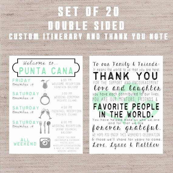 Wedding Weekend Itinerary Template Free Beautiful Set Of 20 Destination Wedding Wel E Bag Letters and