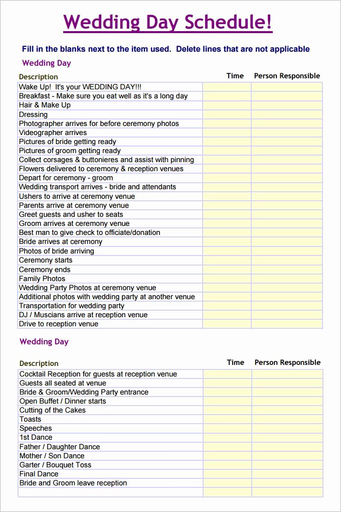 Wedding Weekend Itinerary Template Free Beautiful Wedding Schedule Template – 25 Free Word Excel Pdf Psd