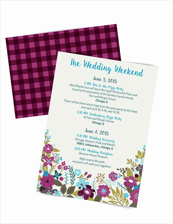 Wedding Weekend Itinerary Template Free Elegant Sample Wedding Weekend Itinerary Template 12 Documents