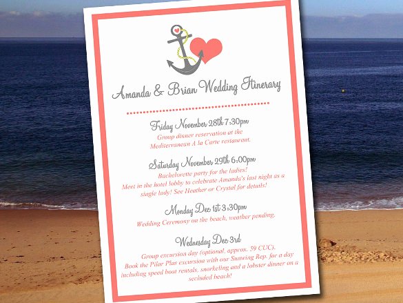 Wedding Weekend Itinerary Template Free Inspirational 44 Wedding Itinerary Templates Doc Pdf Psd