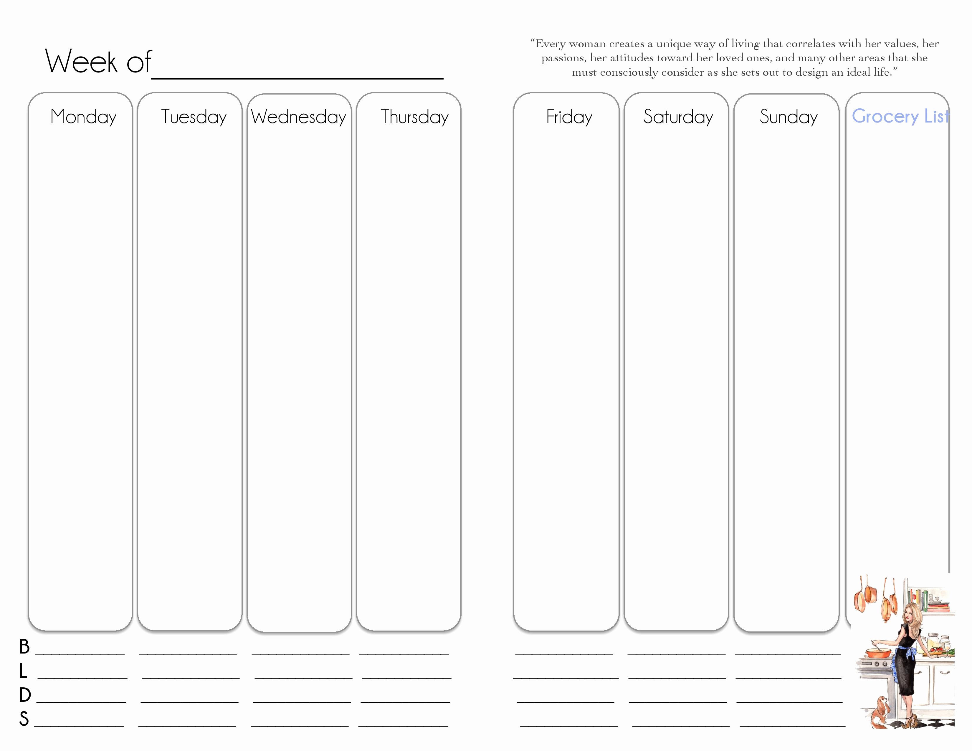 Week at A Glance Templates Best Of Classic – Week at A Glance – Blank – the Simply Luxurious