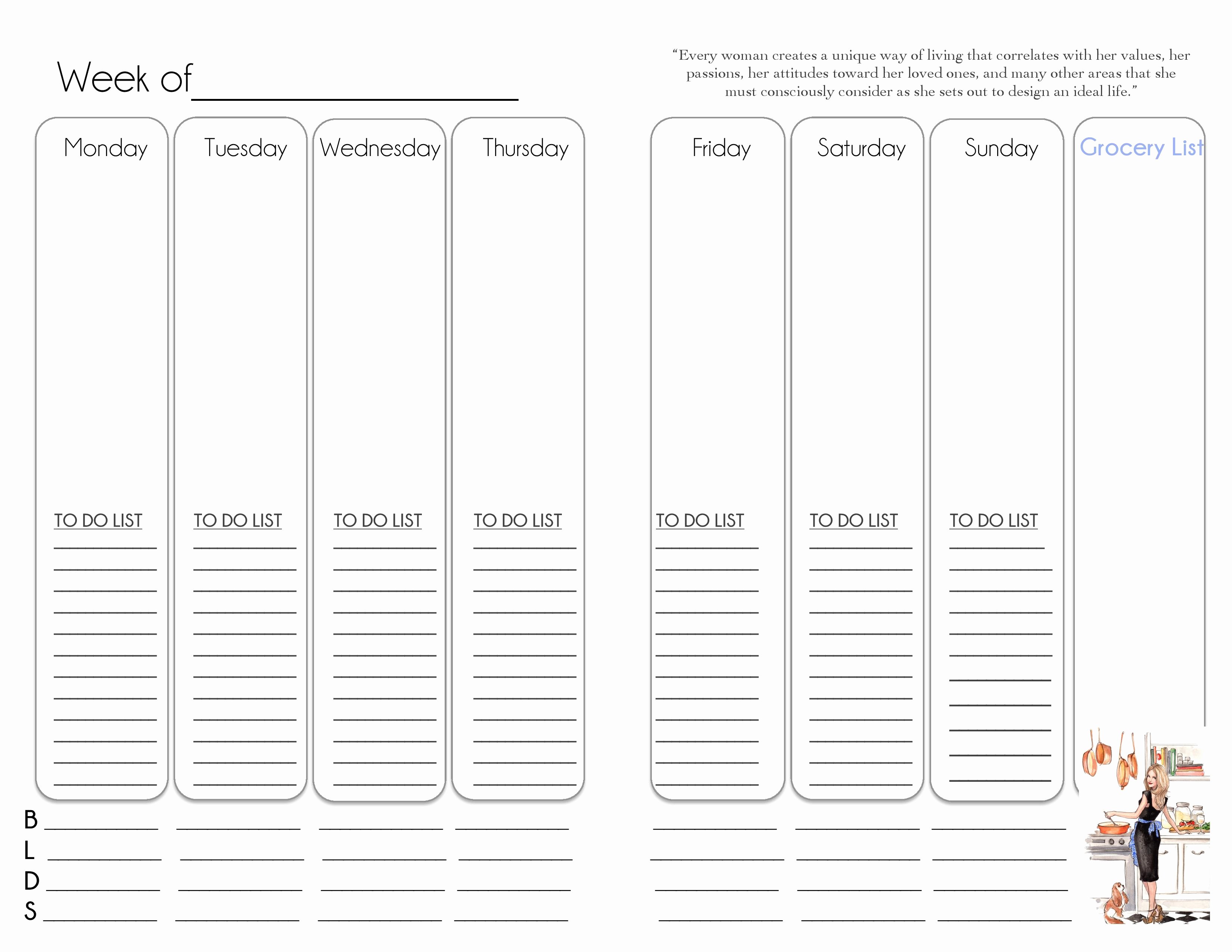 Week at A Glance Templates Best Of Classic – Week at A Glance Pages to Do List – the Simply
