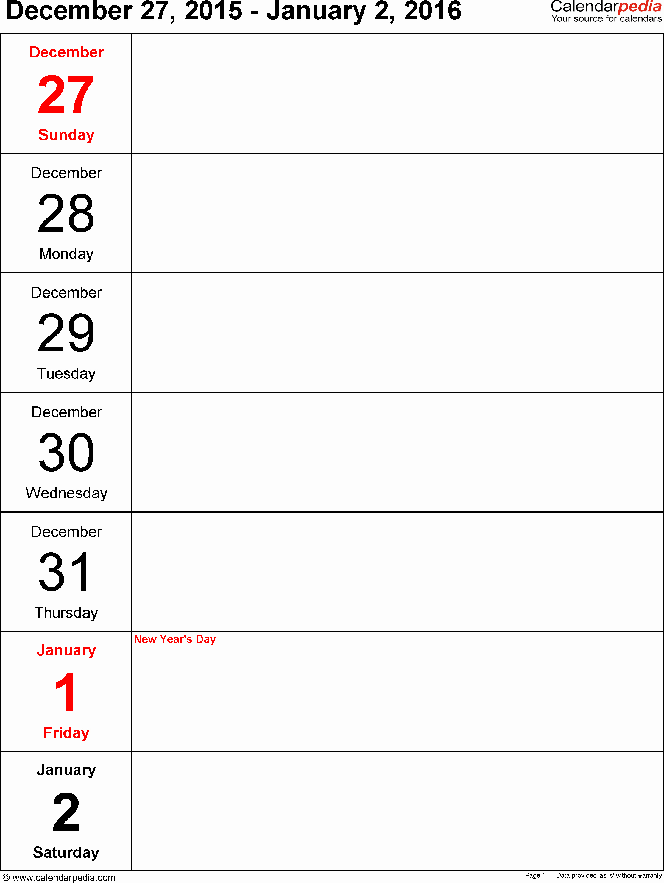 Week at A Glance Templates Best Of Free Printable Week at A Glance Calendar