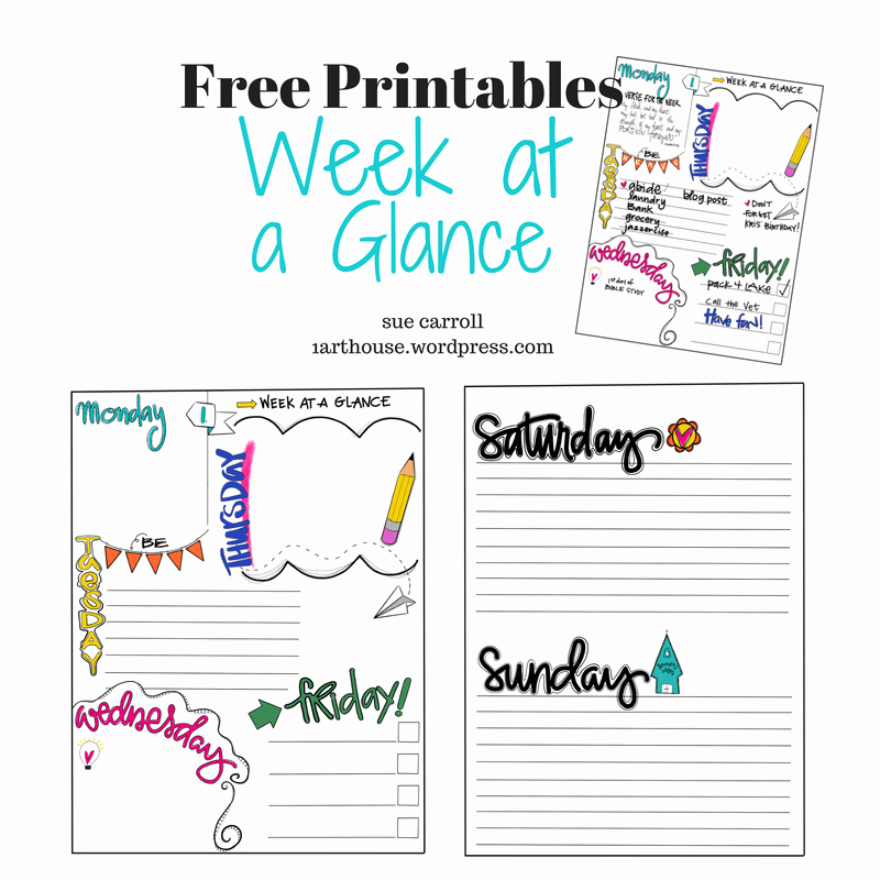 Week at A Glance Templates Best Of Week at A Glance Free Printable – 1arthouse