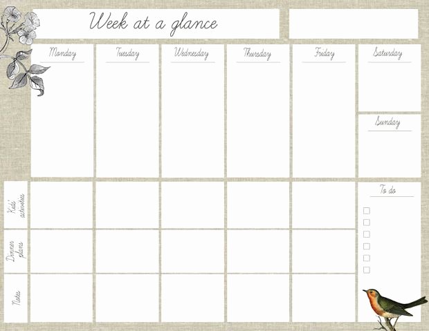 Week at A Glance Templates Lovely Oh the Lovely Things Free Printable &quot;week at A Glance