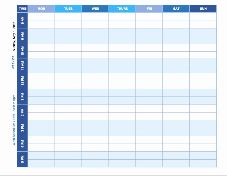 Week Schedule Template Excel Fresh Free Weekly Schedule Templates for Excel Smartsheet